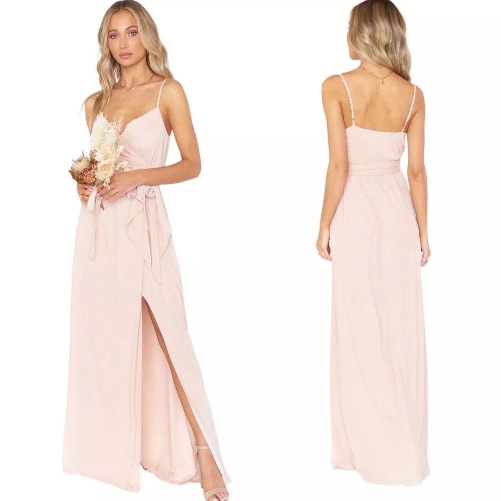 NWT Show Me Your Mumu Liz Strappy Wrap Maxi Dress in Dusty Blush Crisp Pink $148 - Picture 3 of 8